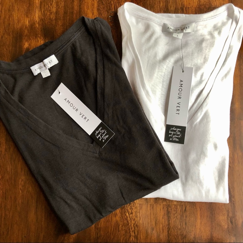 NWT Amour Vert Joline Tees Set of 2